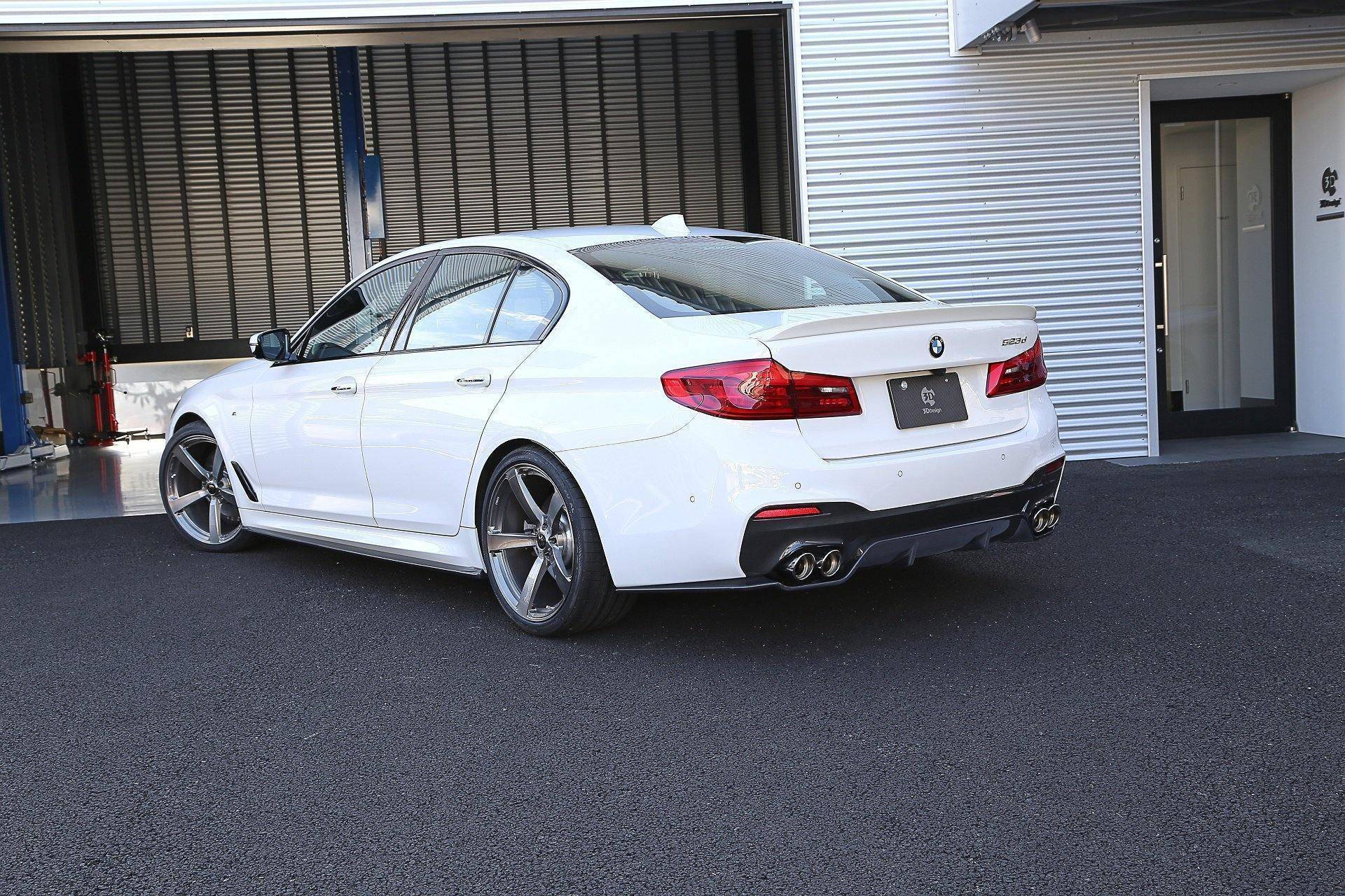 3DDesign Carbon Fibre Rear Diffuser (Type 2) for BMW 5 Series M Sport (2017-2023, G30 G31) - AUTOID® - Rear Diffusers - 3DDesign