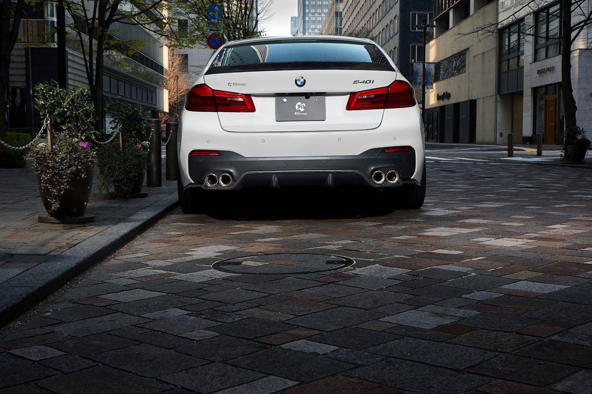 3DDesign Carbon Fibre Rear Diffuser (Type 2) for BMW 5 Series M Sport (2017+, G30 G31) - AUTOID - Rear Diffusers - 3DDesign