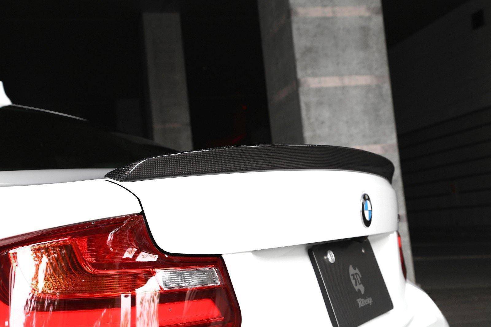 3DDesign Carbon Fibre Rear Spoiler for BMW 2 Series & M2 (2014-2021, F22 F87) - AUTOID® - Rear Spoilers - 3DDesign