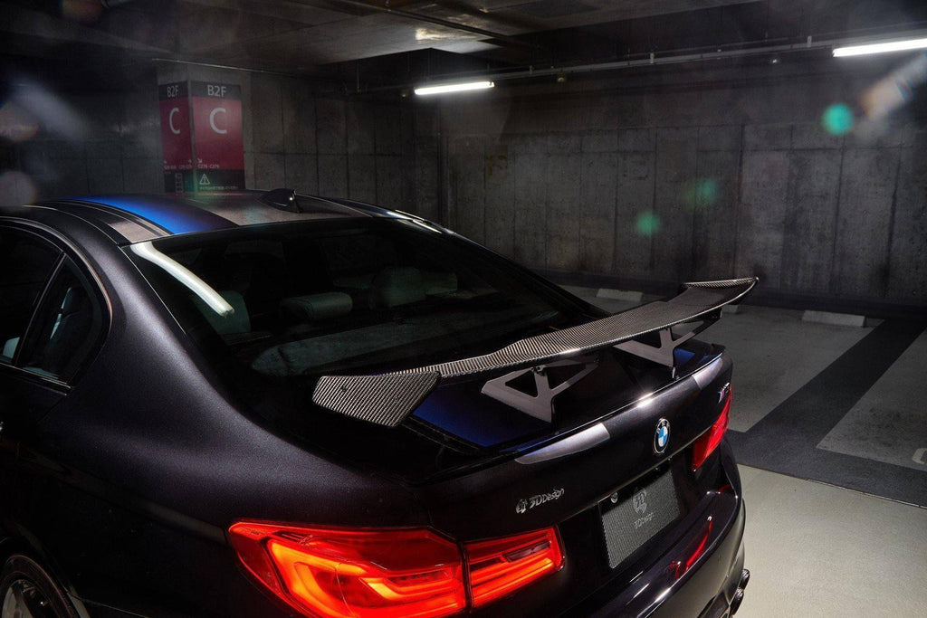3DDesign Carbon Fibre Rear Wing Spoiler for BMW 5 Series & M5 (2017-2023, G30 F90) - AUTOID® - Rear Spoilers - 3DDesign