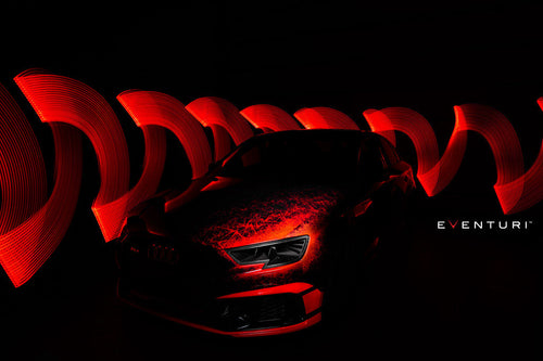 Eventuri Audi RS3 8V Gen 2 Headlamp Race Duct installed in engine bay