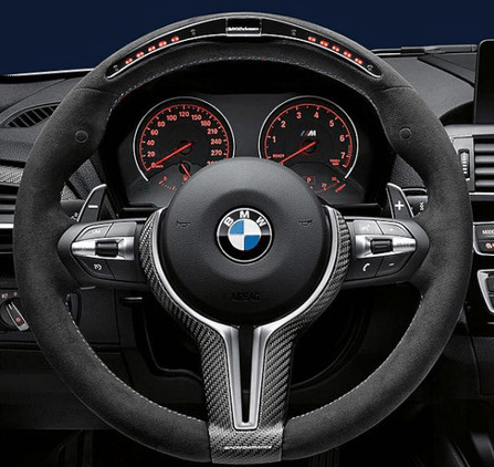 Genuine M Performance Full Alcantara LED Steering Wheel for BMW M2 Competition F87 (2018-2021), Steering Wheels, BMW M Performance - AUTOID | Premium Automotive Accessories