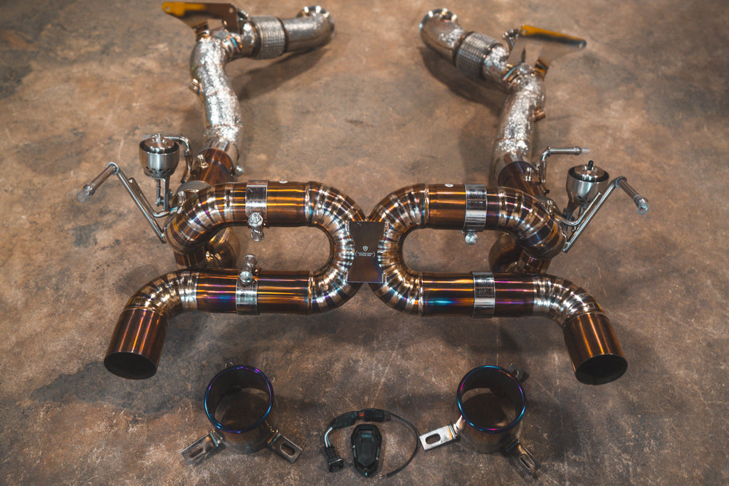Ferrari F8 Tributo & F8 Spider Titanium Valved Sport Exhaust System by Valvetronic