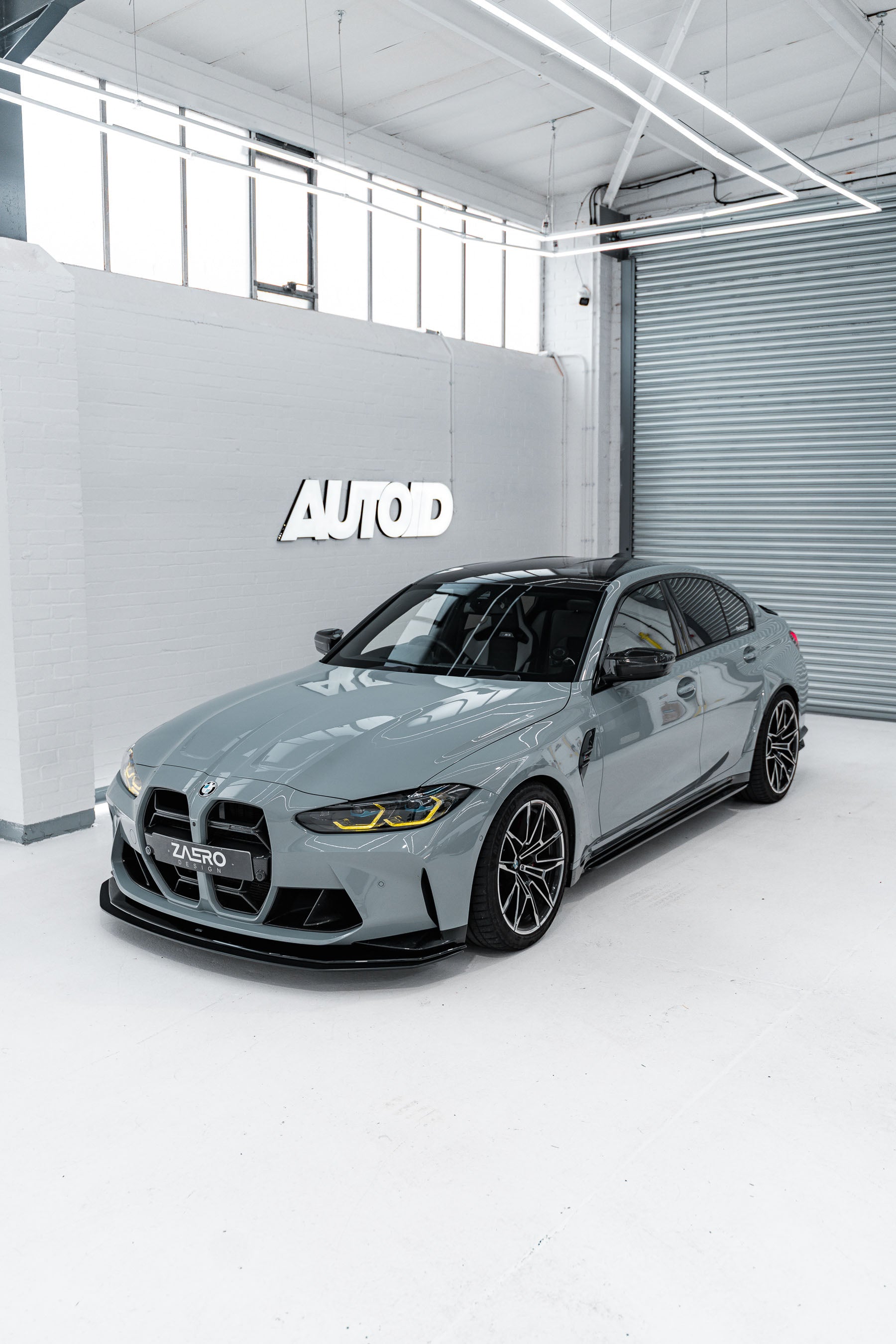 Zaero Design BMW M3 G80 G81 & M4 G82 G83 EVO-R Gloss Black Adjustable Track Front Splitter by ZAERO (2021+)  Front Lips & Splitters  AUTOID®  