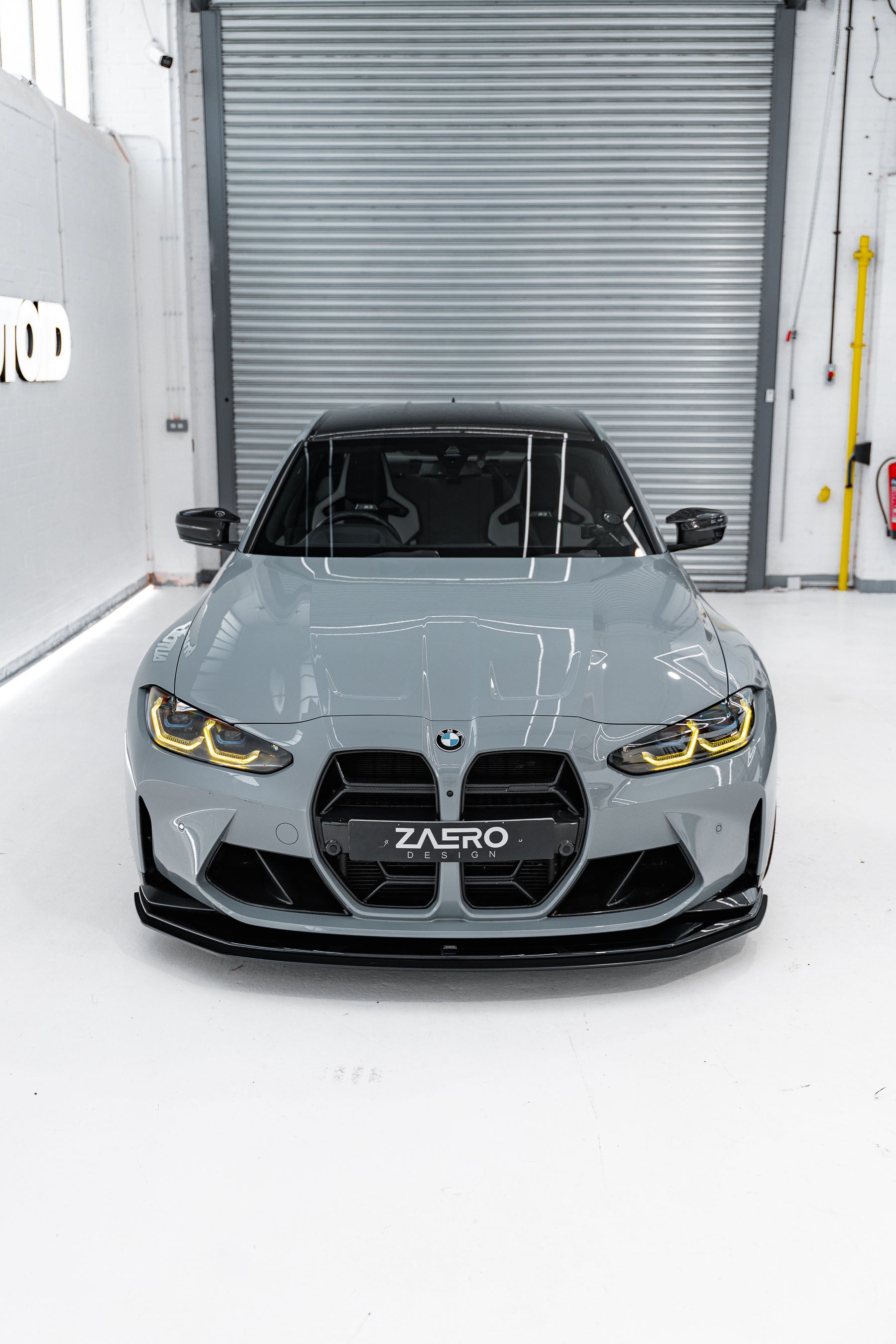 Zaero Design BMW M3 G80 G81 & M4 G82 G83 EVO-R Gloss Black Adjustable Track Front Splitter by ZAERO (2021+)  Front Lips & Splitters  AUTOID®  
