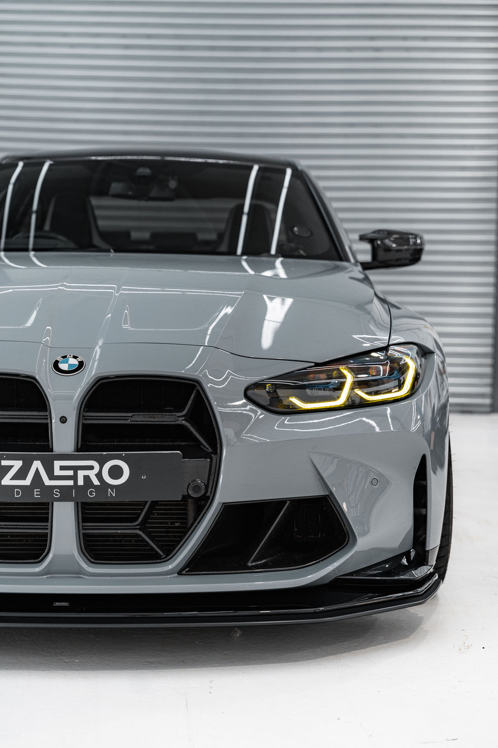 Zaero Design BMW M3 G80 G81 & M4 G82 G83 EVO-R Gloss Black Adjustable Track Front Splitter by ZAERO (2021+)  Front Lips & Splitters  AUTOID®  