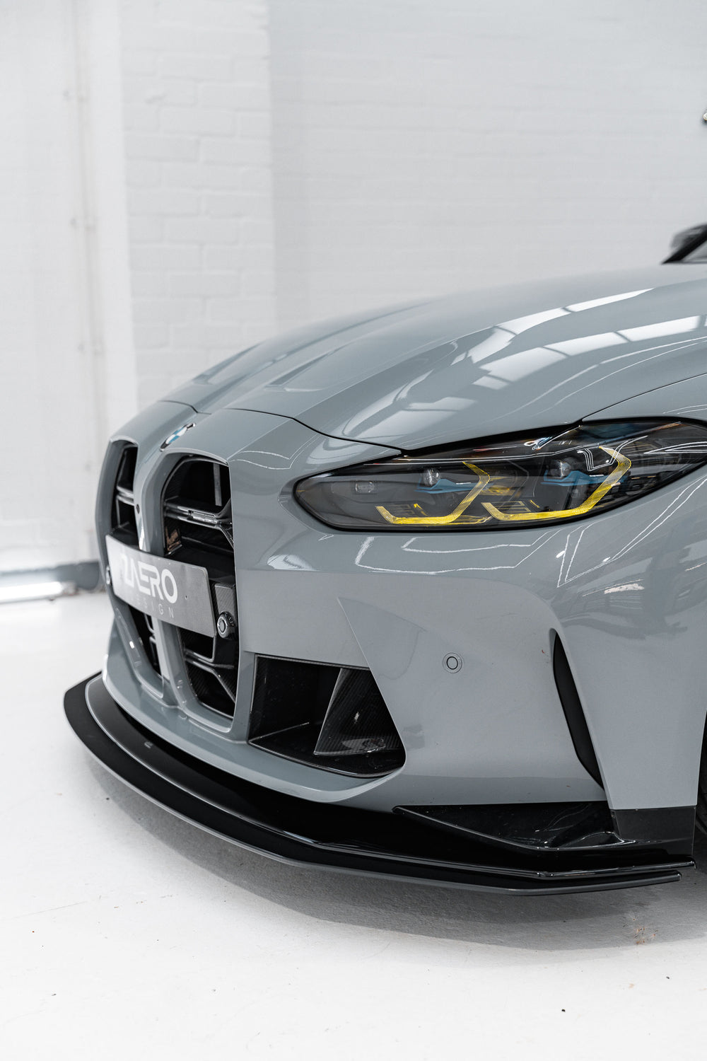 Zaero Design BMW M3 G80 G81 & M4 G82 G83 EVO-R Gloss Black Adjustable Track Front Splitter by ZAERO (2021+)  Front Lips & Splitters  AUTOID®  