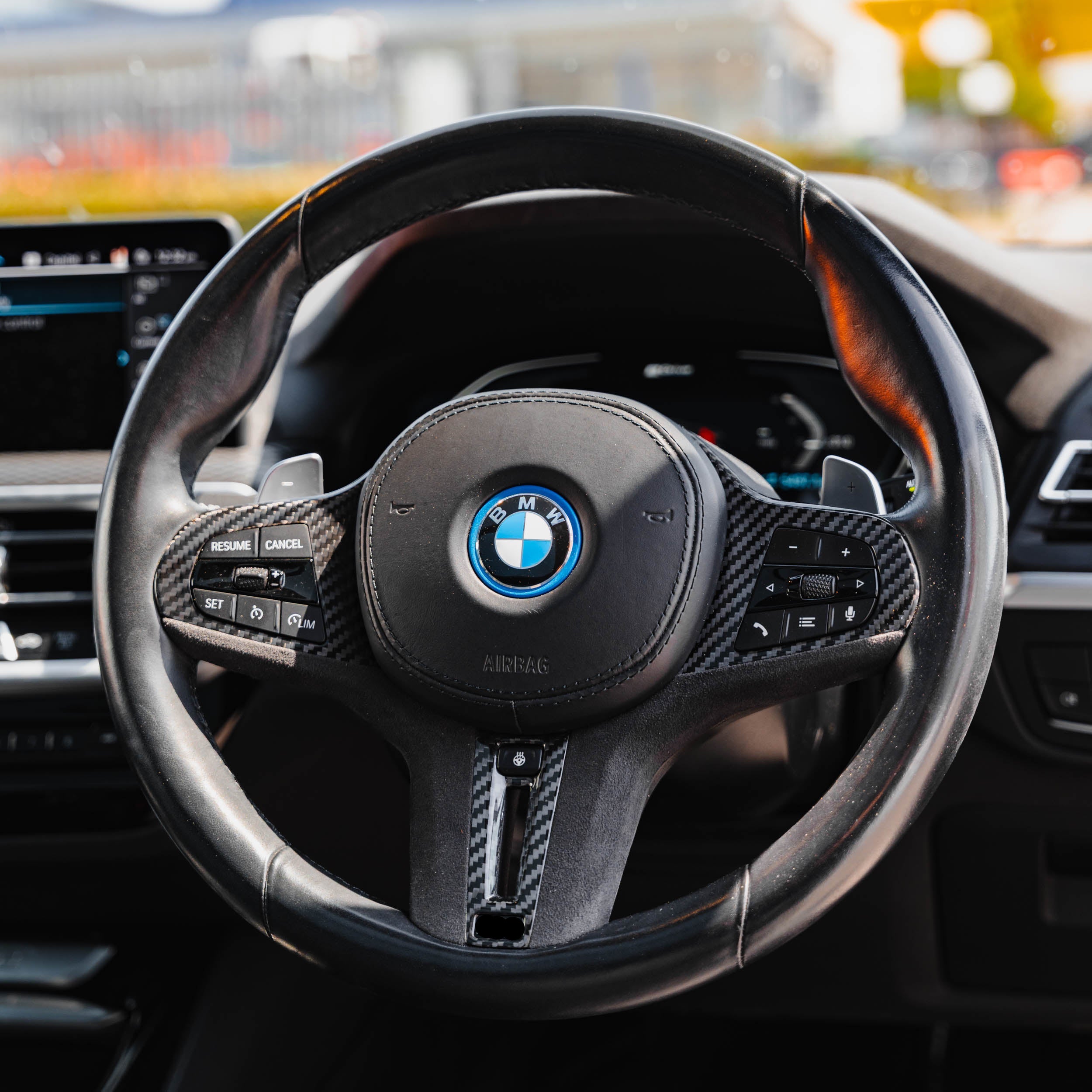 BMW G Series M Sport Carbon Fibre Alcantara Steering Wheel Trim by FORM