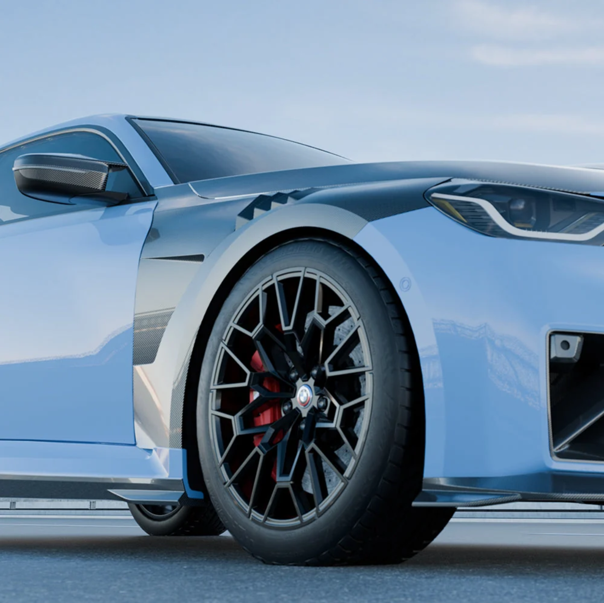 BMW M2 G87 Pre-Preg Carbon Fibre & Primer Side Fender Wings by SQ (2021+)