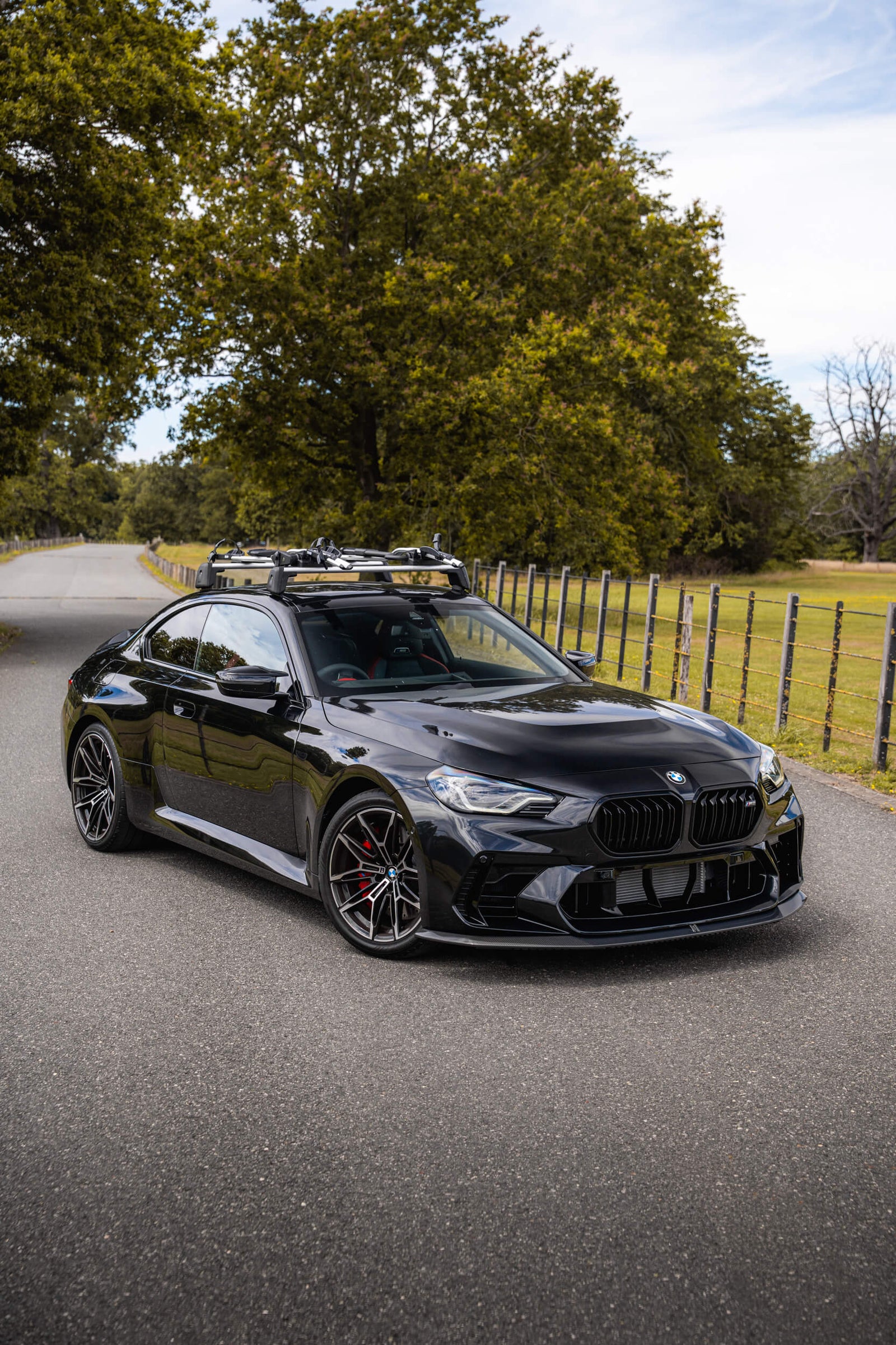 Front end of modified BMW G87 M2 LCI with ADRO Face-lift front bumper