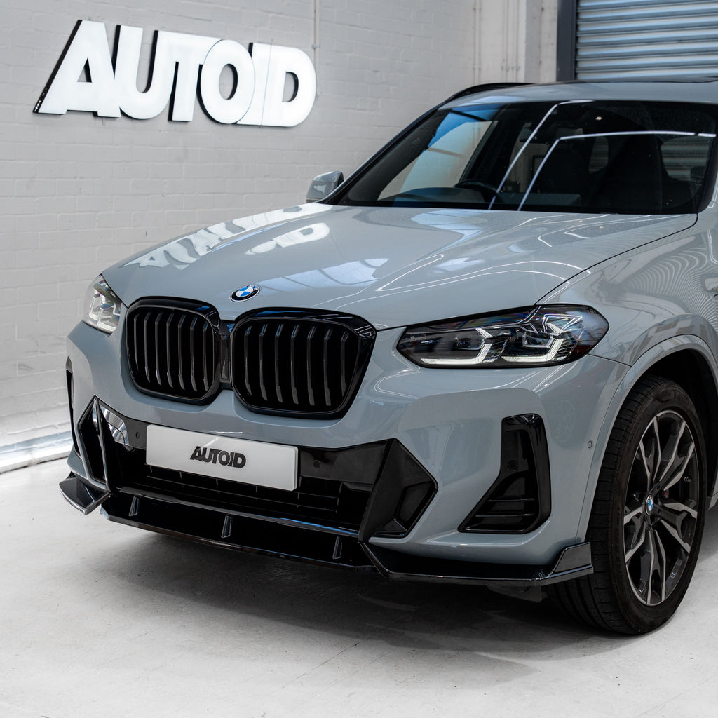 BMW iX3, X3 LCI G01 & X4 LCI G02 Divisor Frontal Competition Preto Brilhante da FORM (2021-2024)