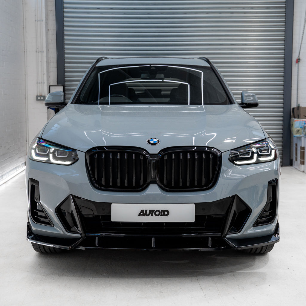 BMW iX3, X3 LCI G01 & X4 LCI G02 Divisor Frontal Competition Preto Brilhante da FORM (2021-2024)