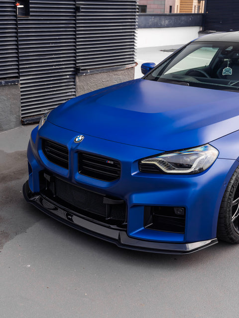 BMW M2 G87 EVO-R Gloss Black Adjustable Track Front Splitter by ZAERO (2023+)