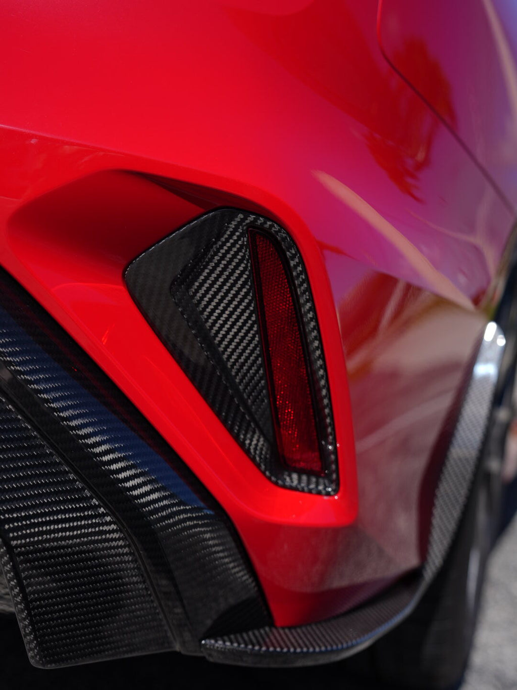 Audi RS3 8Y LCI Carbon Rear Bumper Insert Replacements — close up surface