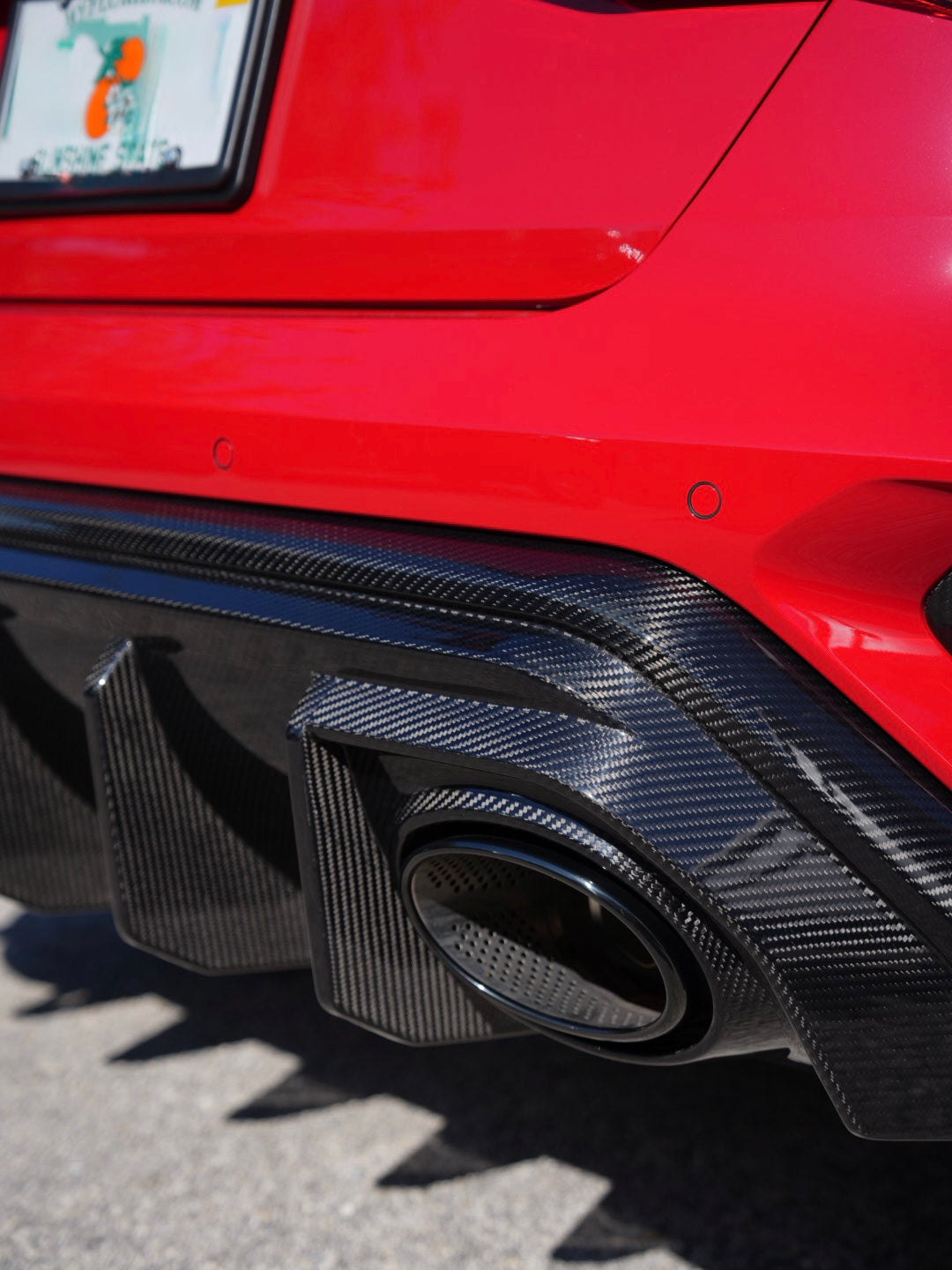 Audi RS3 8Y LCI Carbon Rear Diffuser V1 — close up fin detail