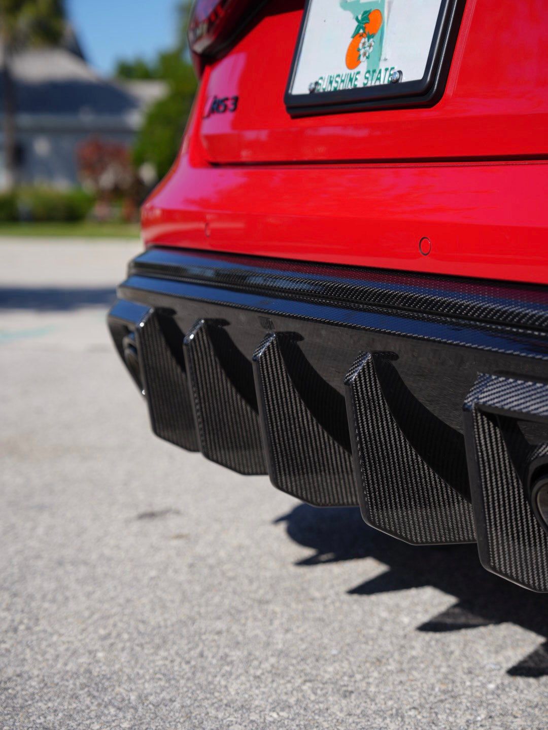Audi RS3 8Y LCI Carbon Rear Diffuser V1 — angle view