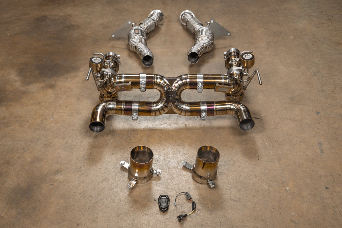 Ferrari F8 Tributo & F8 Spider Titanium Valved Sport Exhaust System by Valvetronic