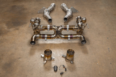 Ferrari F8 Tributo & F8 Spider Titanium Valved Sport Exhaust System by Valvetronic