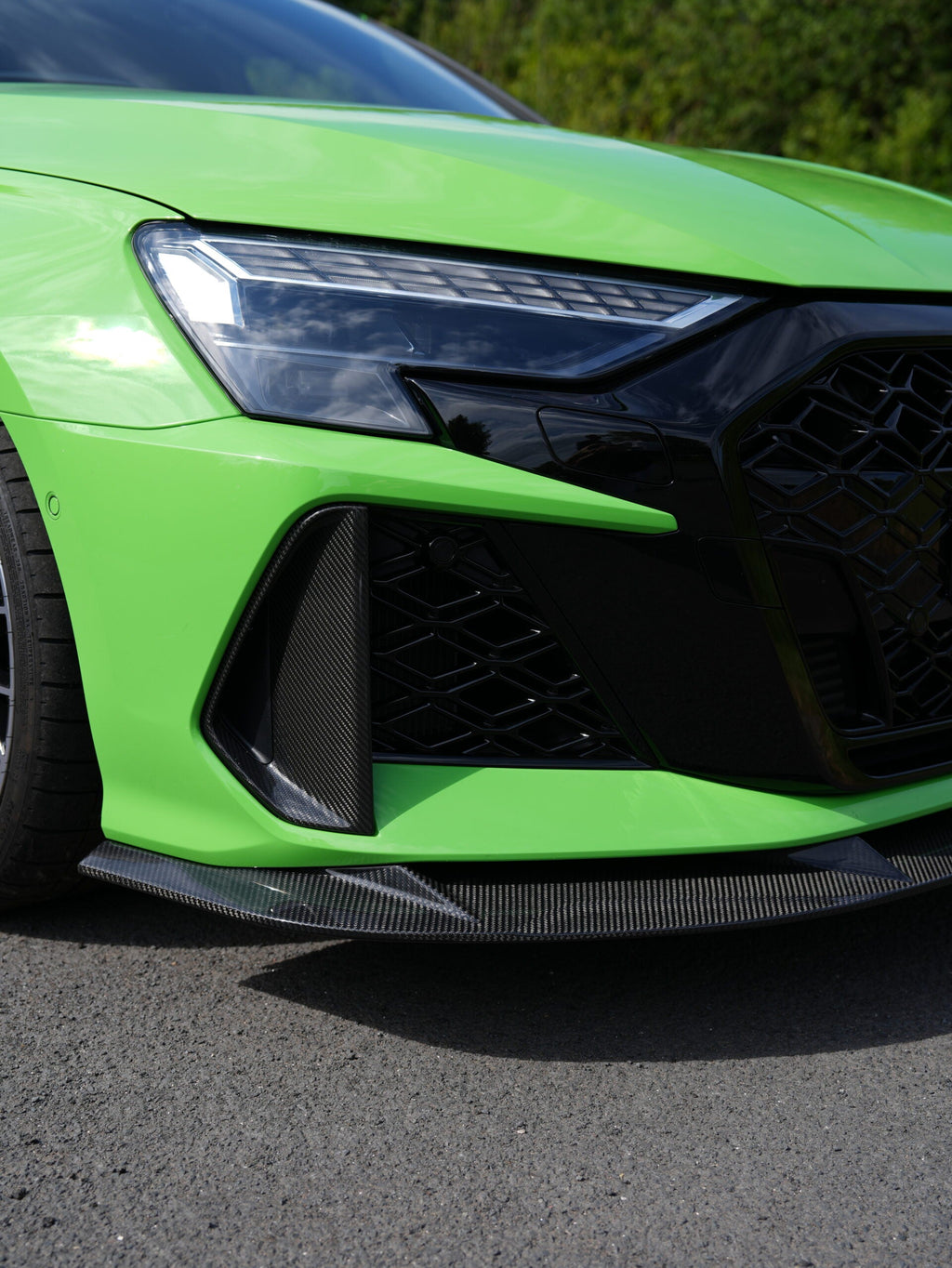 Audi RS3 8Y LCI Carbon Front Splitter — installed front view