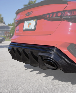 Audi RS3 8Y LCI Carbon Rear Diffuser V1 — highlighted underside view