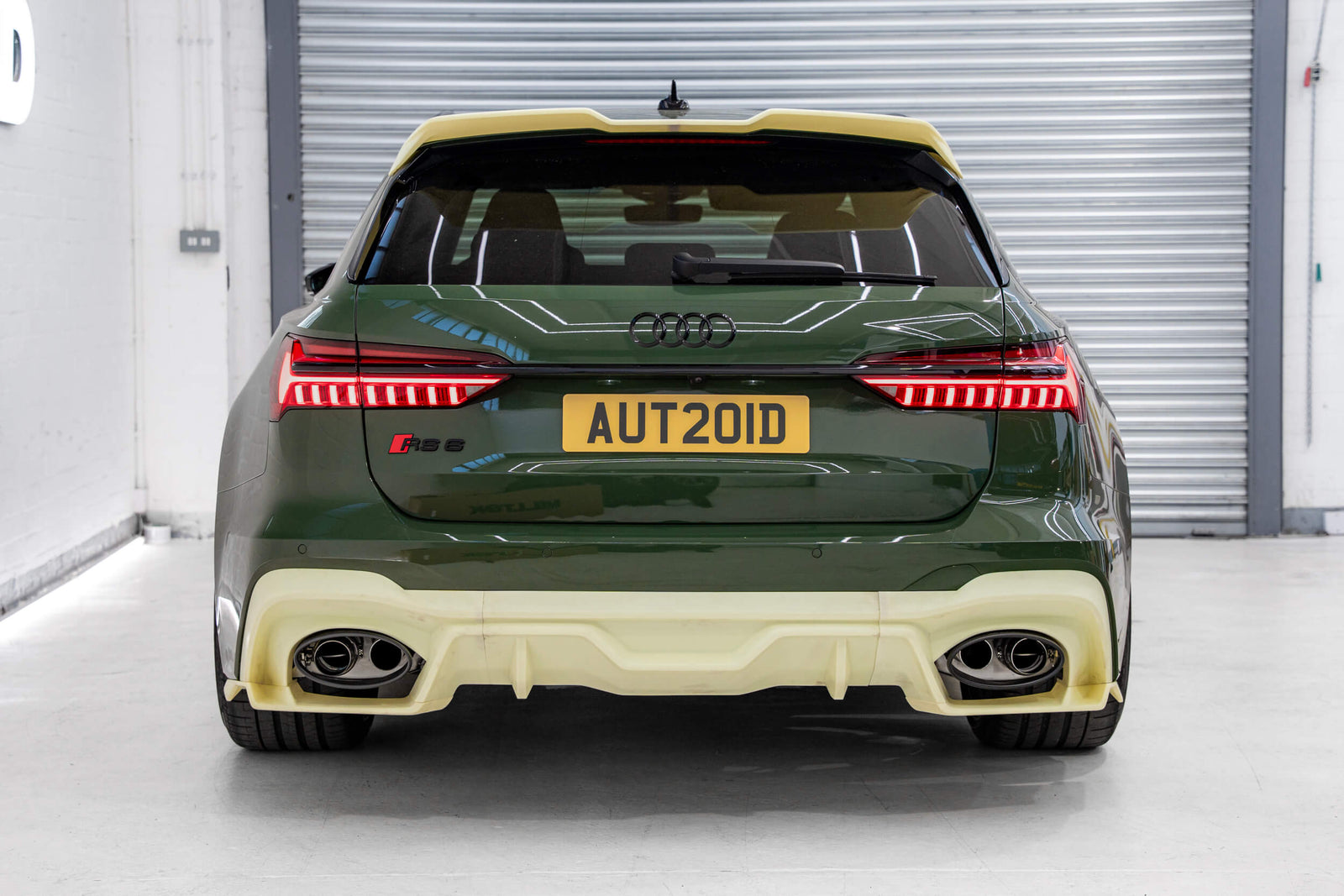 Rear of Audi RS6 C8 with 3D printed prototype body kit Trevora
