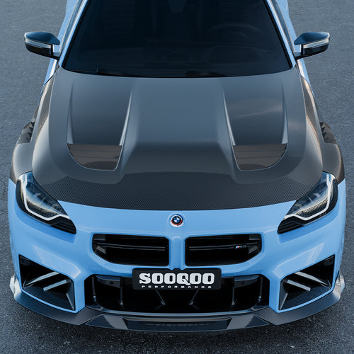 BMW M2 G87 Pre-Preg Gloss Carbon Fibre Vented Front Bonnet by SQ