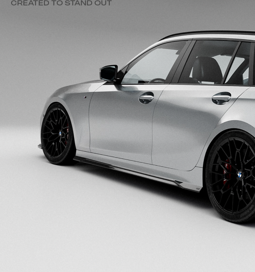 Faldones laterales en negro brillante EVO-1 para BMW M340i, 330i y 320i G20 G21 LCI por ZAERO (2022+)