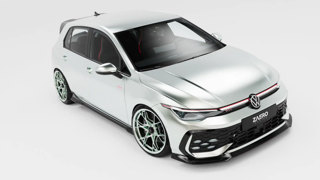 Splitter anteriore lucido nero VW Golf R-Line e Golf GTI Mk8.5 EVO-1 di ZAERO (2024+)