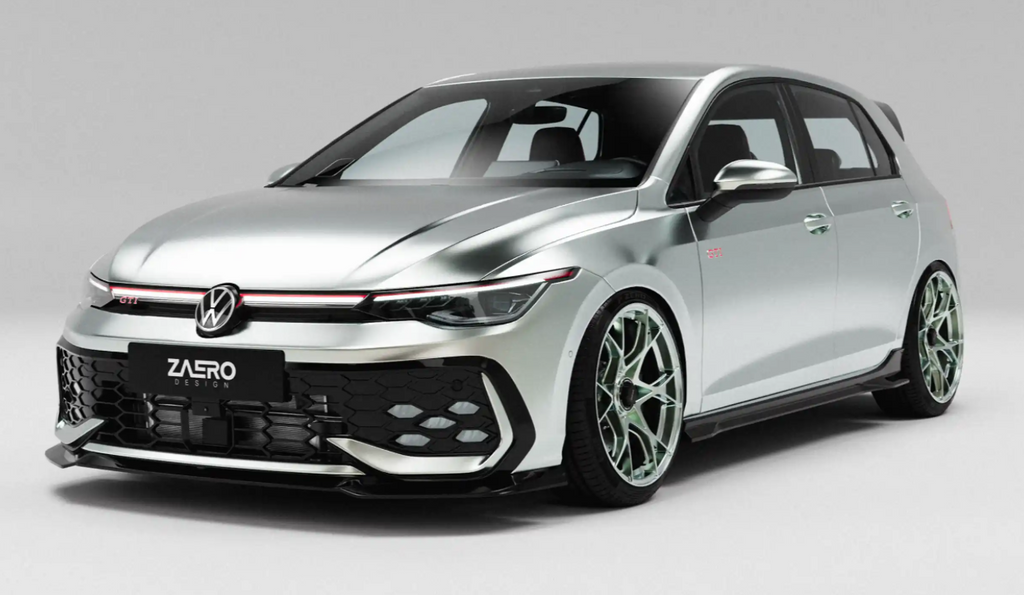 Splitter anteriore lucido nero VW Golf R-Line e Golf GTI Mk8.5 EVO-1 di ZAERO (2024+)