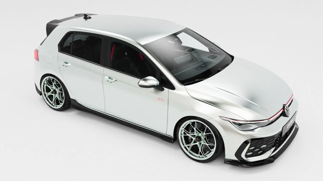 Splitter anteriore lucido nero VW Golf R-Line e Golf GTI Mk8.5 EVO-1 di ZAERO (2024+)