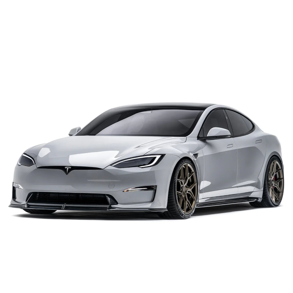 Faldones laterales de fibra de carbono Pre-Preg para Tesla Model S Plaid Facelift II por Adro (2021+)