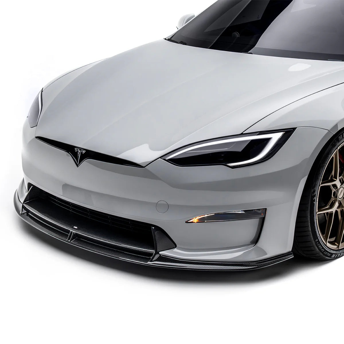 Tesla Model S Plaid Facelift II Labio delantero de fibra de carbono Pre-Preg por Adro (2021+)