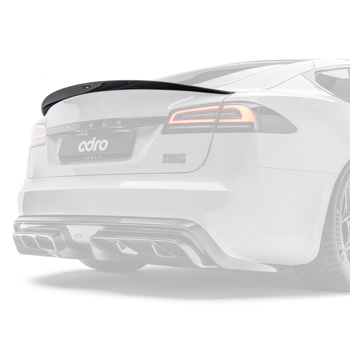 Alerón trasero de fibra de carbono Pre-Preg para Tesla Model S Plaid Facelift II por Adro (2021+)