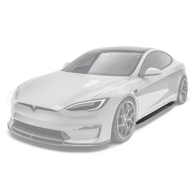 Tesla Model S Plaid Facelift II Pre-Preg Carbon Fibre Side Skirts by Adro (2021+)