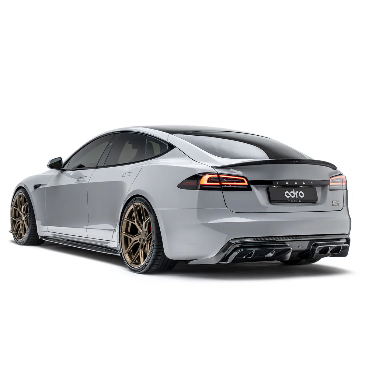Tesla Model S Plaid Facelift II Pre-Preg Carbon Fibre Rear Diffuser by Adro (2021+)