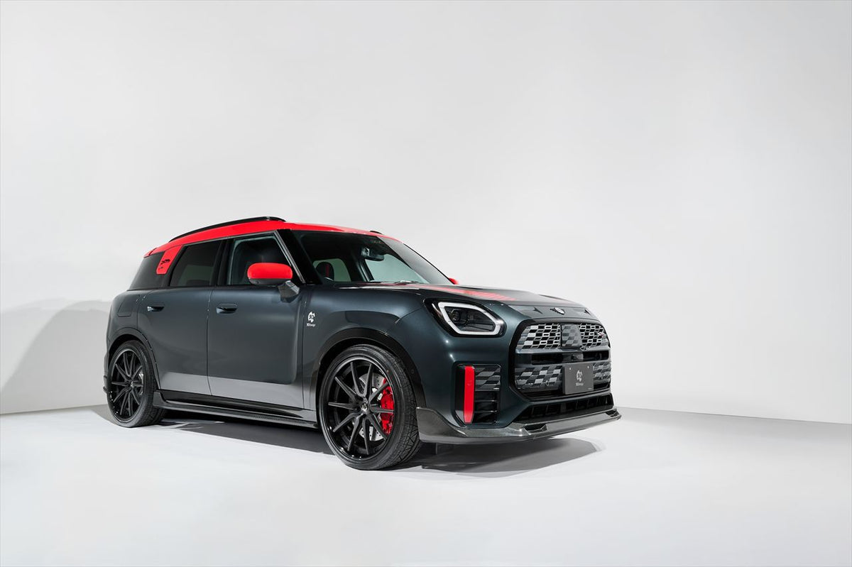 MINI Countryman JCW U25 3D Design Carbon Front Lip Spoiler on car