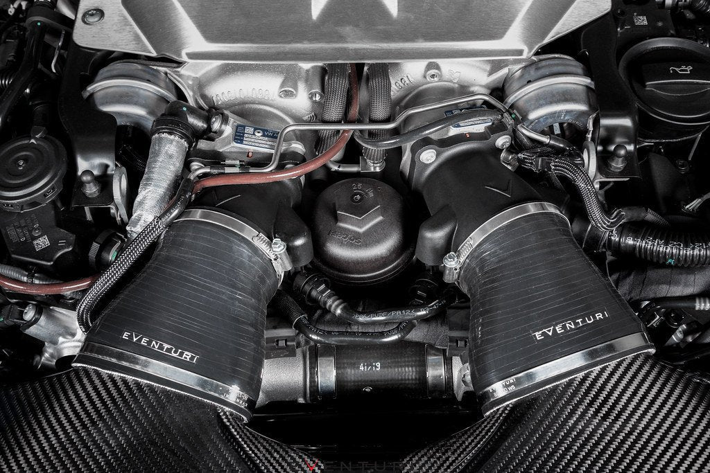 Audi C8 RS6 & RS7 Eventuri Carbon Fibre Turbo Inlets (TTE 888/1020 Hybrid Turbo) - AUTOID® - Air Intakes - Eventuri