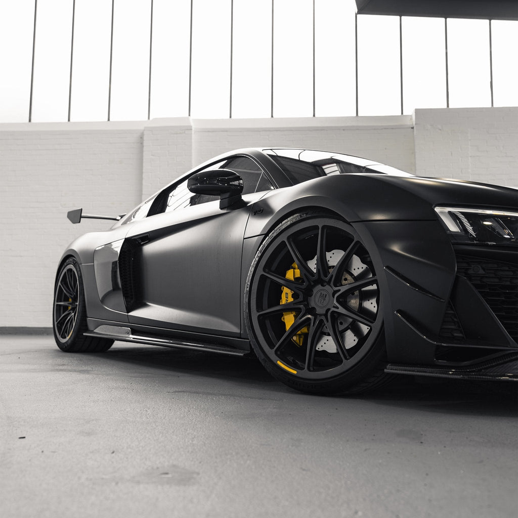 Audi R8 4S Facelift LCI Pre-Preg Carbon Fibre Front Bumper Canards by FORM (2021-2024) - AUTOID® - Bumper Inserts & Trim - FORM Industries