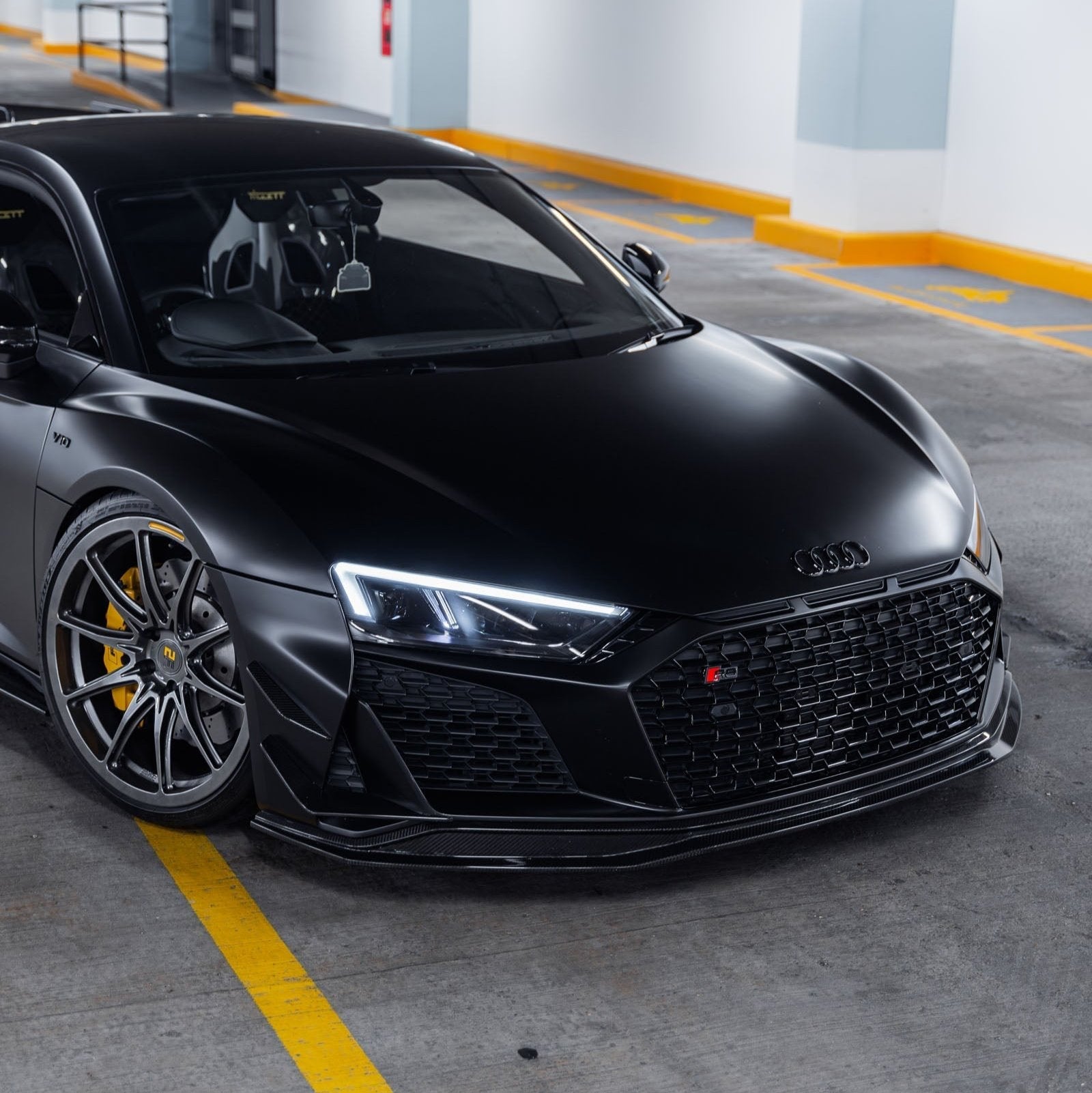 Audi R8 4S Facelift LCI Pre-Preg Carbon Fibre Front Bumper Canards by FORM (2021-2024) - AUTOID® - Bumper Inserts & Trim - FORM Industries