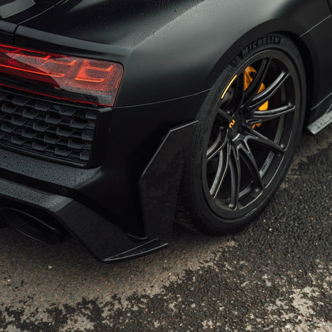 Audi R8 4S Facelift LCI Pre-Preg Carbon Fibre Rear Bumper Canards by FORM (2021-2024) - AUTOID® - Bumper Inserts & Trim - FORM Industries