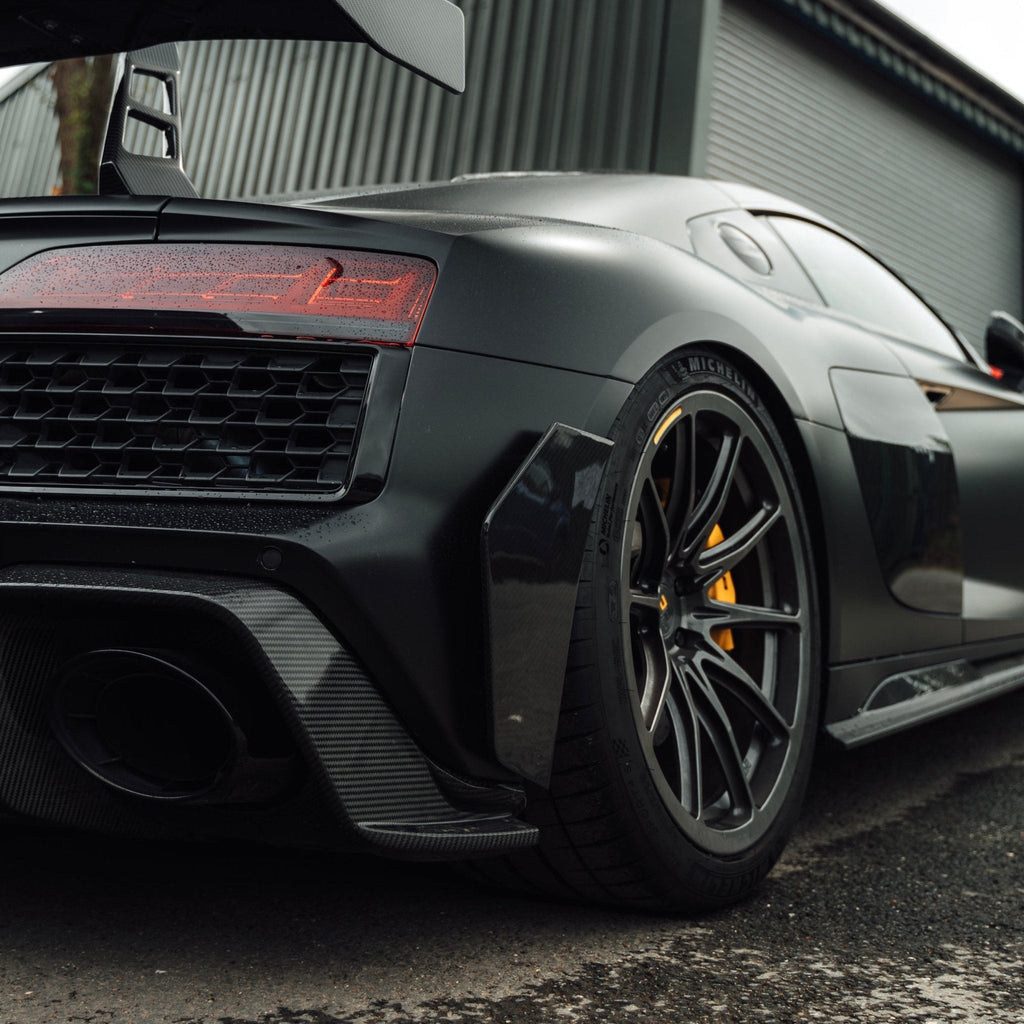 Audi R8 4S Facelift LCI Pre-Preg Carbon Fibre Rear Bumper Canards by FORM (2021-2024) - AUTOID® - Bumper Inserts & Trim - FORM Industries