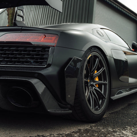 Audi R8 4S Facelift LCI Pre-Preg Carbon Fibre Rear Bumper Canards by FORM (2021-2024) - AUTOID® - Bumper Inserts & Trim - FORM Industries