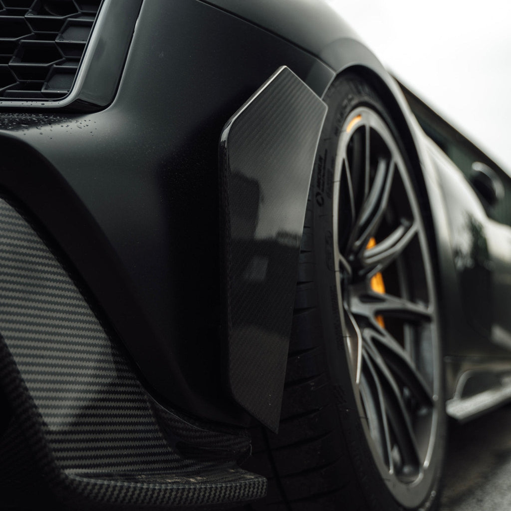 Audi R8 4S Facelift LCI Pre-Preg Carbon Fibre Rear Bumper Canards by FORM (2021-2024) - AUTOID® - Bumper Inserts & Trim - FORM Industries