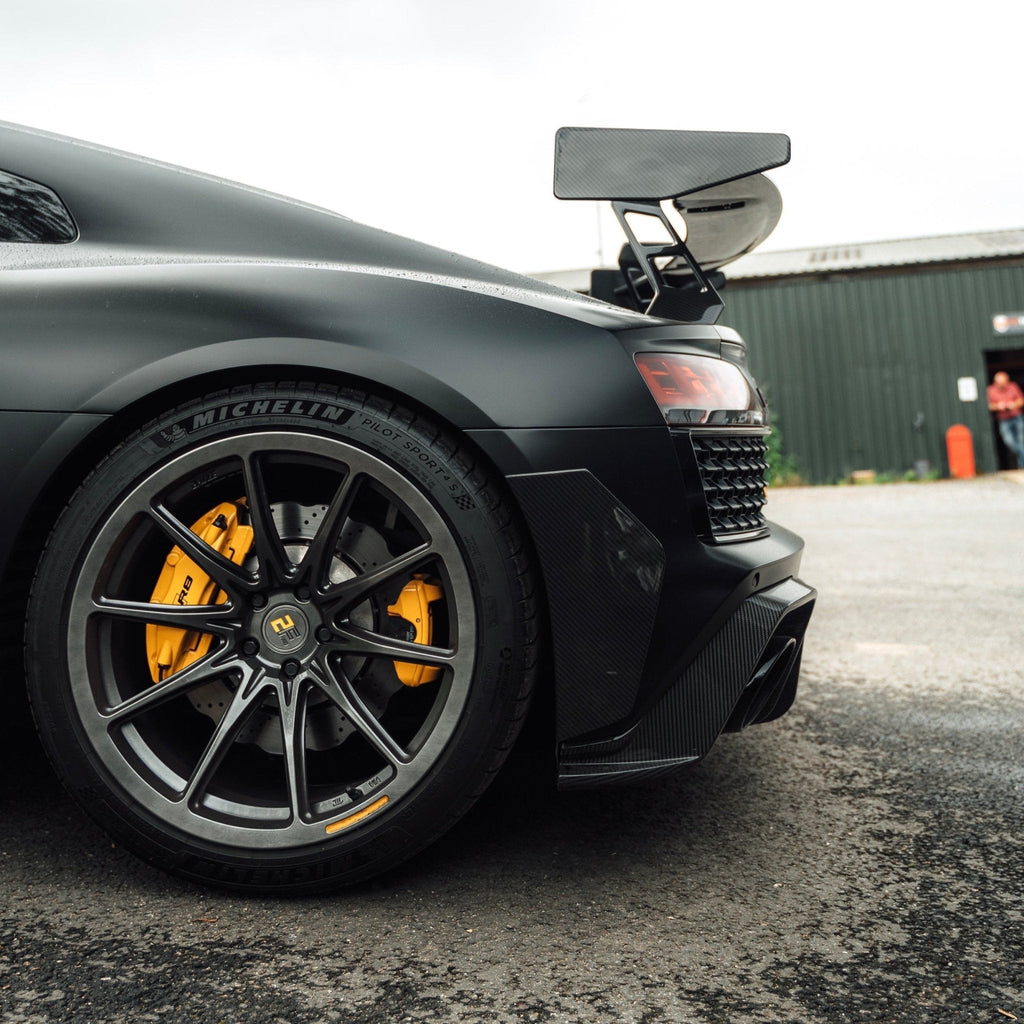 Audi R8 4S Facelift LCI Pre-Preg Carbon Fibre Rear Bumper Canards by FORM (2021-2024) - AUTOID® - Bumper Inserts & Trim - FORM Industries
