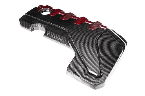 Audi RS3 8V Gen 2, RS3 8Y & TTRS 8S Eventuri Carbon Fibre Engine Cover (Black & Red) - AUTOID® - Vehicle Dress Up Caps & Covers - Eventuri