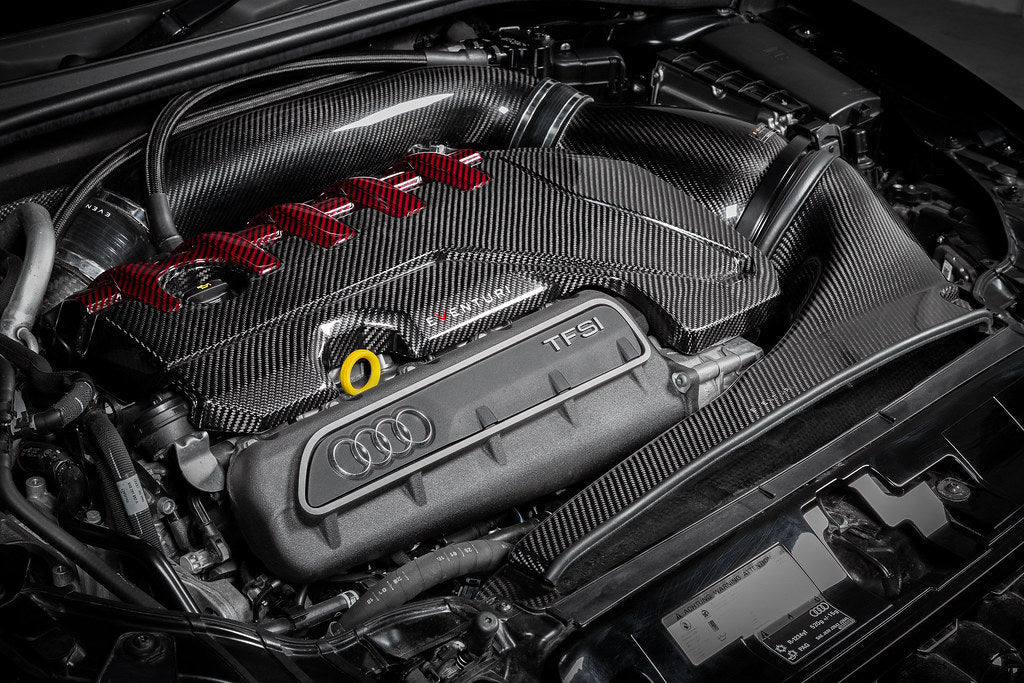 Audi RS3 8V Gen 2, RS3 8Y & TTRS 8S Eventuri Carbon Fibre Engine Cover (Black & Red) - AUTOID® - Vehicle Dress Up Caps & Covers - Eventuri
