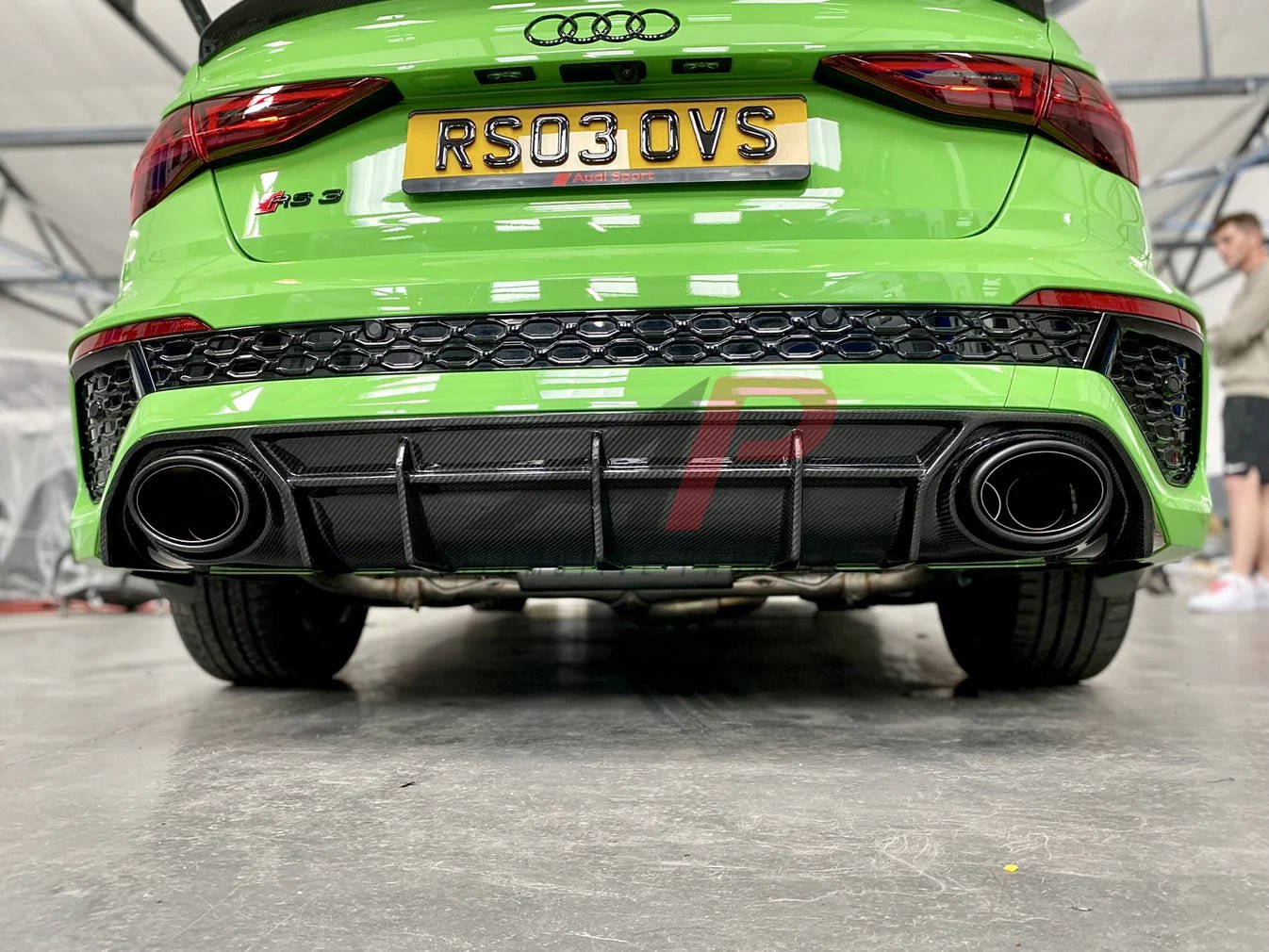 Audi RS3 8Y Pre-Preg Carbon Fibre Rear Diffuser by AP (2020-2024) - AUTOID® - Rear Diffusers - Automotive Passion