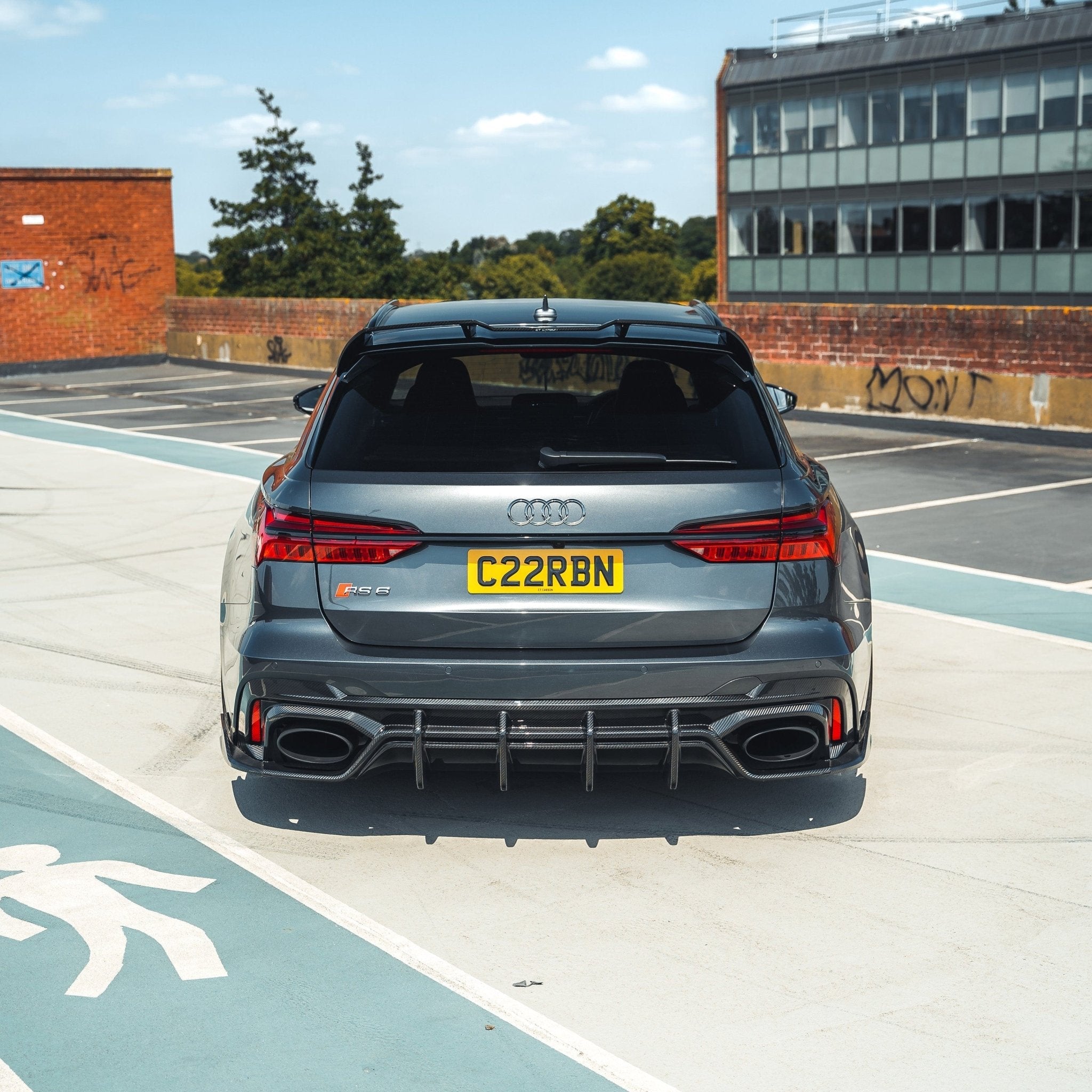 Audi RS6 C8 Pre-Preg Carbon Fibre Full Body Kit (2019+) - AUTOID® - Rear Diffusers - CT Design