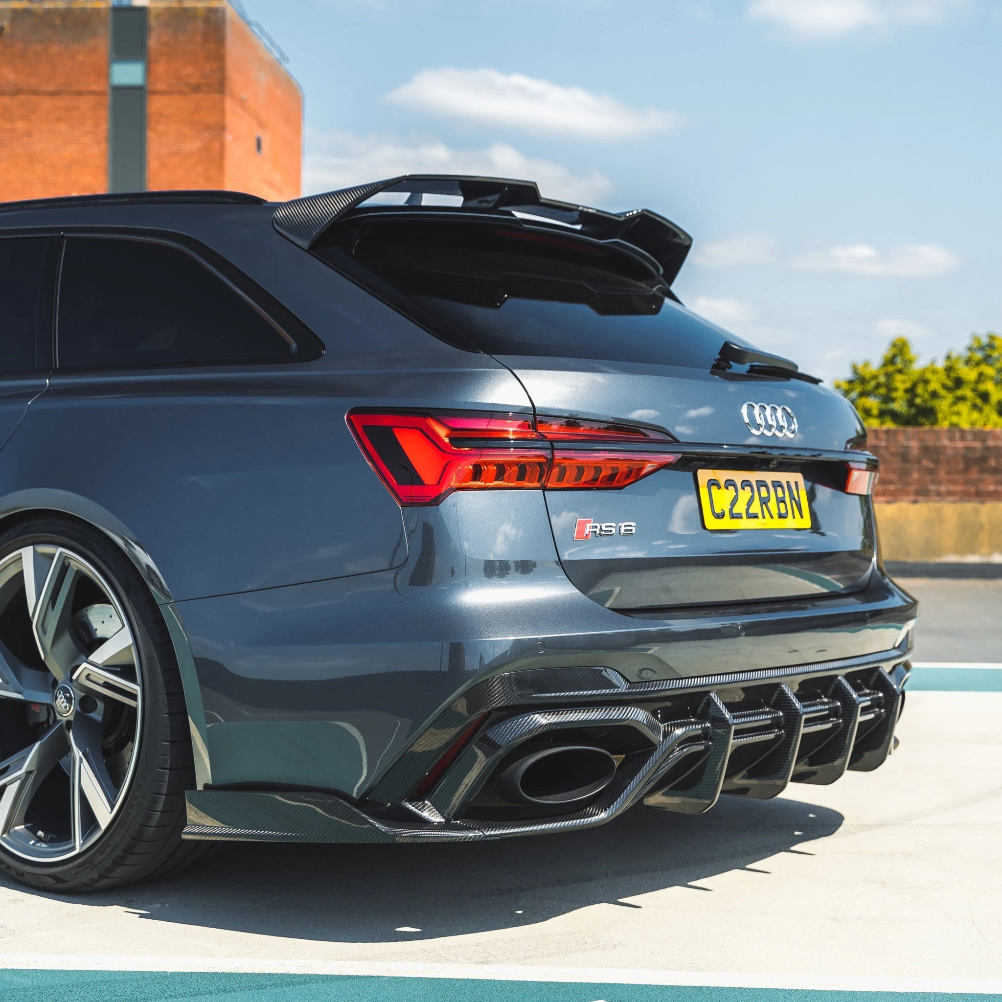 Audi RS6 C8 Pre-Preg Carbon Fibre Full Body Kit (2019+) - AUTOID® - Rear Diffusers - CT Design