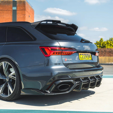 Audi RS6 C8 Pre-Preg Carbon Fibre Full Body Kit (2019+) - AUTOID® - Rear Diffusers - CT Design